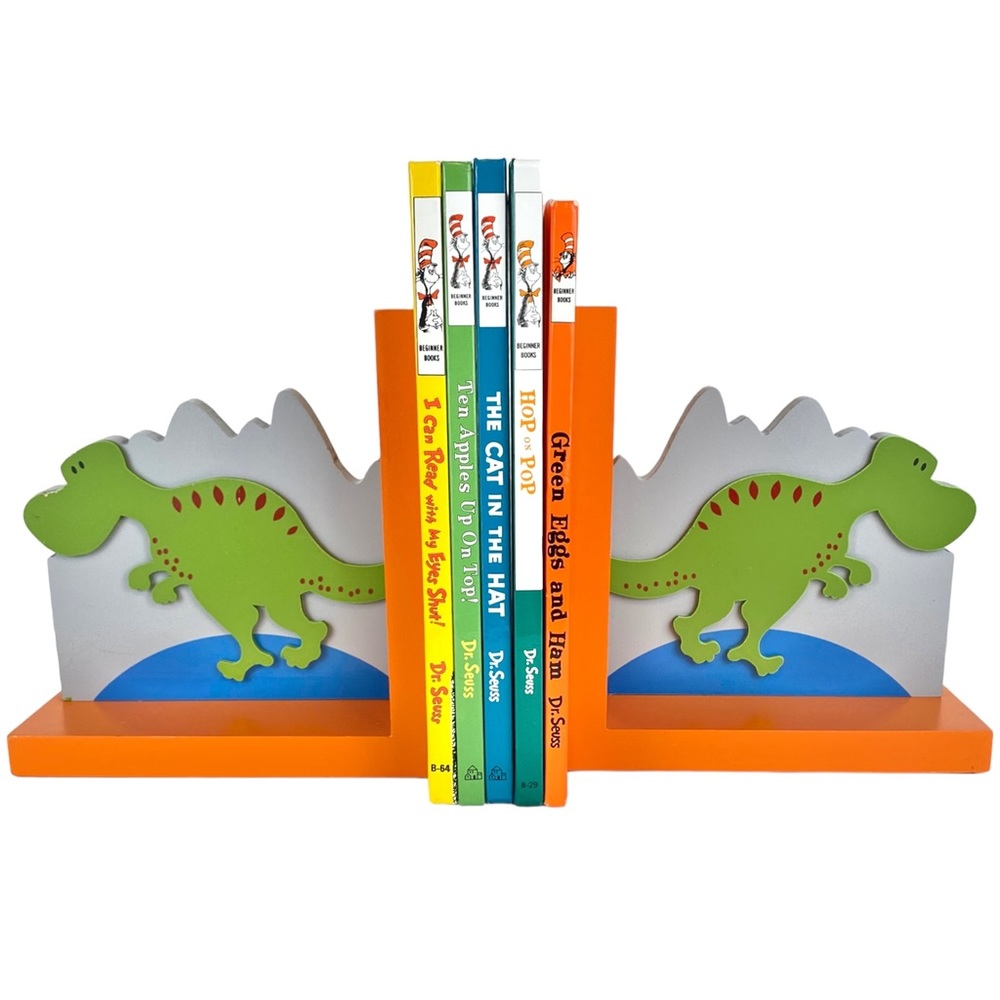 CREATIVE CONCEPTS For Kids ☆ T-Rex Dinosaur Wood Bookends